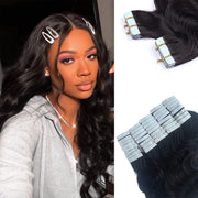 Brazilian Wavy Curly Raw Tape-in Extensions