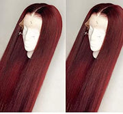 Burgundy Frontal Wig - Silky Straight